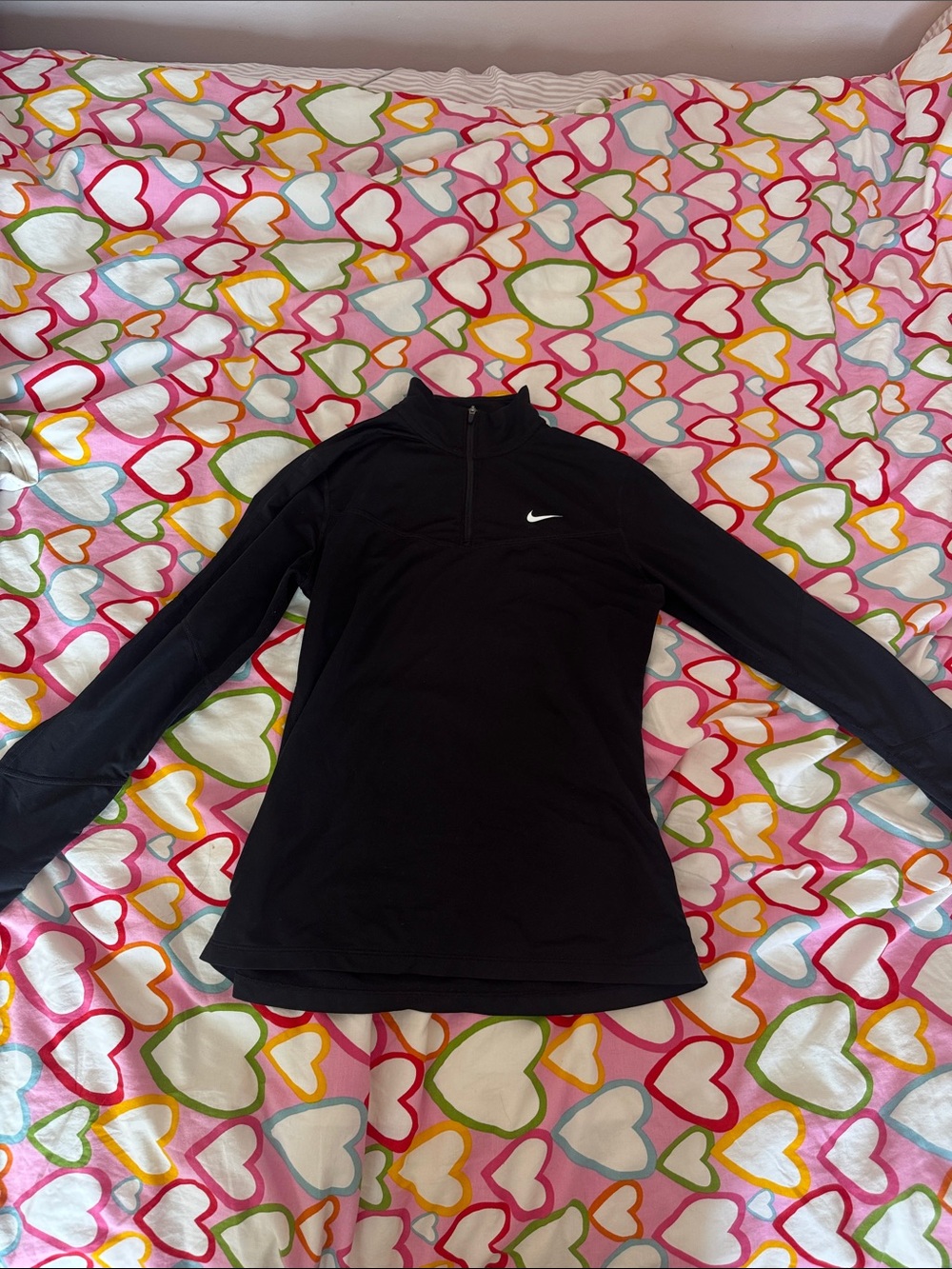 Nike Black Long-Sleeve Half-Zip Swim Coverup